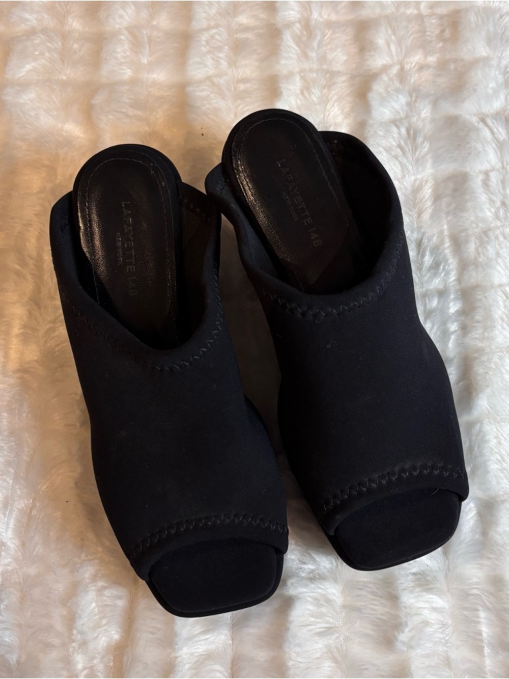 Lafayette 148 New York Black Open-Toe Mule size 37